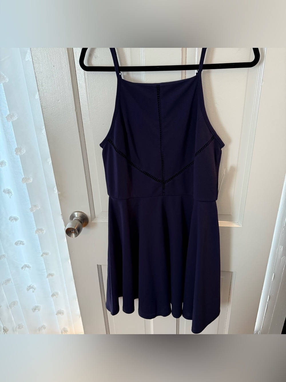 Spaghetti Strap Mini Dress in Navy Blue